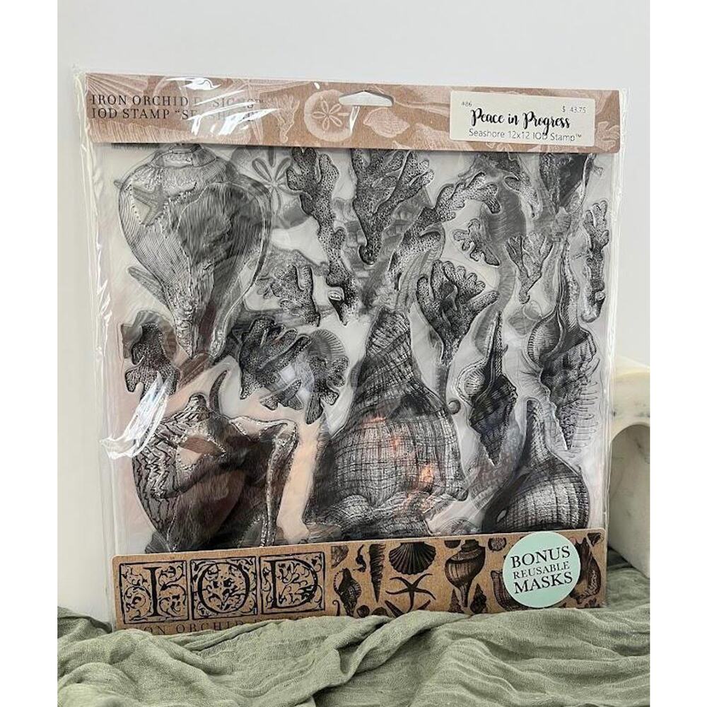 Seashore IOD Decor Stamp Set - 2 Sheets with Bonus Reusable Masks - BN